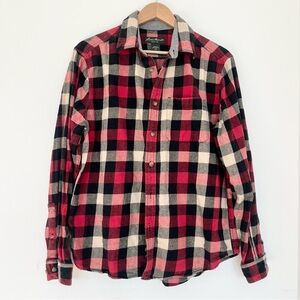 Eddie Bauer Seattle Made in the USA Plaid Flannel Button Down Cotton Men’s Large